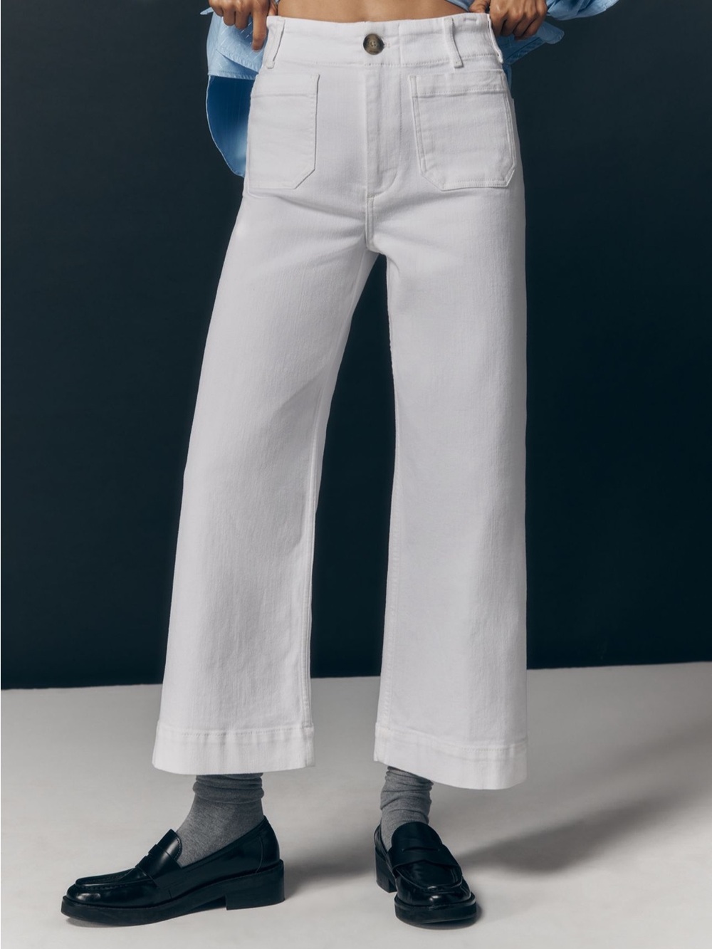 NWT Maeve Colette High-Rise Wide-Leg
Cropped Jeans (30 Petite)